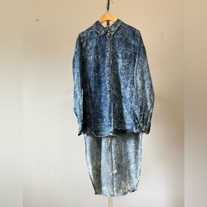Glam Dollz Women's Distressed
Denim Button-Down Shirt, Made in India Size L